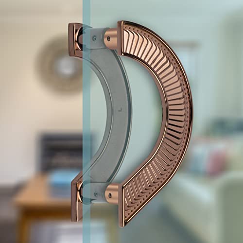 Image of Plantex Heavy Duty Main Door Handle /Door Handle for Main Door /Round Shape Main Door Handle 8 inches /Pull Push Door Handle Set- Pack of 1 (321-PVD Rose Gold Finish) - 3 Years Warranty
