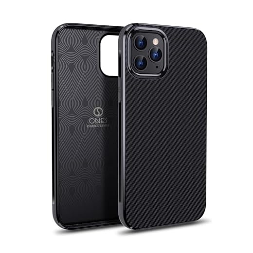 ONES Ultra Dünn Hülle für iPhone 11 Pro · Kohlefaser-Textur [Fingerabdruck Verhinderung] [Kamera- und Bildschirmschutz] [Stoßdämpfung] [rutschfest] · Leicht Handyhülle Schwarze