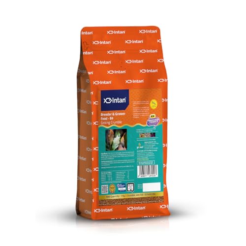 Image of Intan Breeder & Grower Food - B4 (0.6-0.8mm Slow Sinking Crumble) | 1Kg - Highly Nutritious Ornamental Fish Food for A Range of Feed from Fry to Grow Out Stage for Viviparous & Oviparous Fish