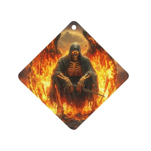Flaming Death Car Air Freshener Hanging Aromatherapy Tablets for Car Accessories Rhombus