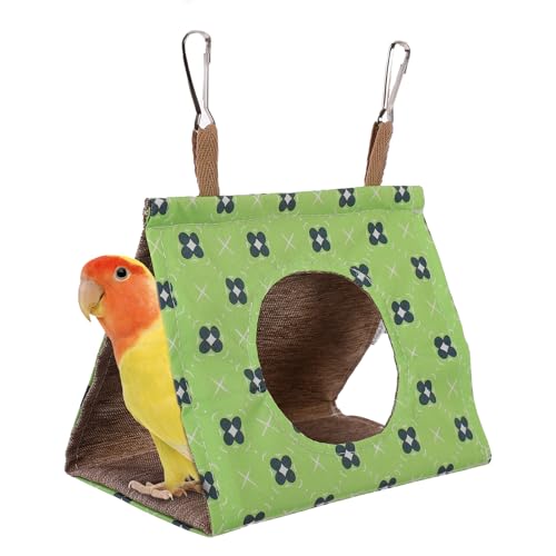 Image of KAMA BRIDAL Bird Nest Hanging Hammock Summer House Cage Tent for Small Pets Parrot Parakeet Myna Pigeon Parakeet Lovebird Nest Perch Stand Swing