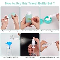 flintronic 22 Stück 60ml Silikon Reiseflaschen Set, Reiseflaschen Zum Befüllen Toilettenartikel, Reiseset Reisegröße Behälter mit Cremedose, BPA-Frei TSA-Geprüft – Ansicht 6