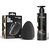 MANSCAPED® Face Buffer & Skin Ultra™ Face Wash – Men's Silicone Facial Scrubber & Exfoliating Facial Cleanser with Ceramides & AHA Complex for Deep Cleansing, Hydrated, Smooth Skin