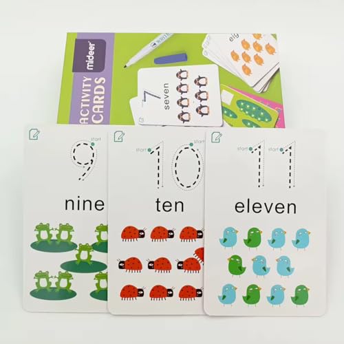 Image of Adora Reusable Wipe and Clean Card Book Activity : Write and Practice Number 1-100 | Includes Marker & 27 Pcs Cards