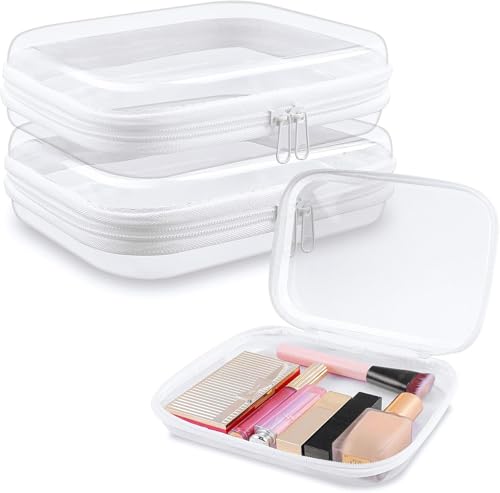 Trousse de toilette transparente plastique rigide pochette rangement zippée