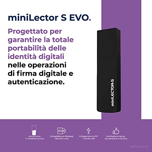 Bit4id Lettore smart card formato SIM per l'autenticazione e la firma digitale minilector S EVO