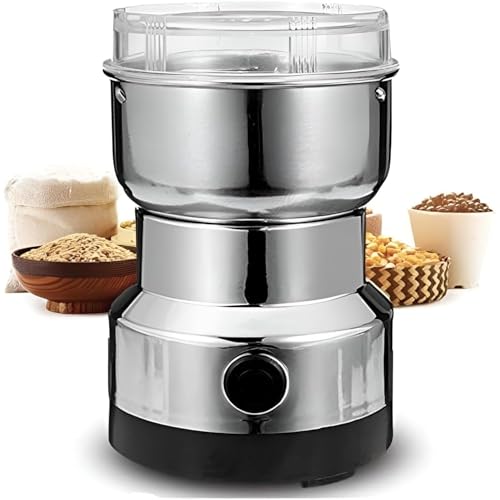 Image of Multifunctional Stainless Steel Coffee Grinder, Smash Machine for Coffee Beans, Electric Grinder for Mini Spices, Dry Masala, Nuts & Grains, Household Mixer Grinder