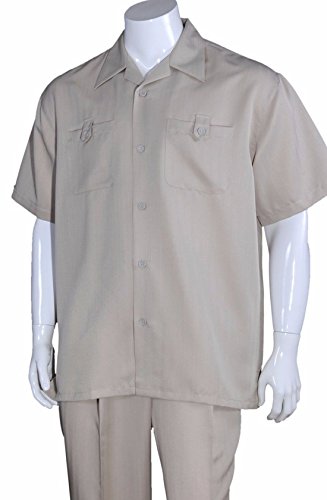 Fortino Landi Solid Casual Short Sleeve Walking Suits 29634