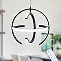 KELUOLY Black Modern LED Chandeliers, Dimmable Globe Pendant Lights Fixture, 13" Metal Adjustable Hanging Lamps are Suitable for Kitchen lsland, Dining Room Bedroom Foyer Hallway Stairway