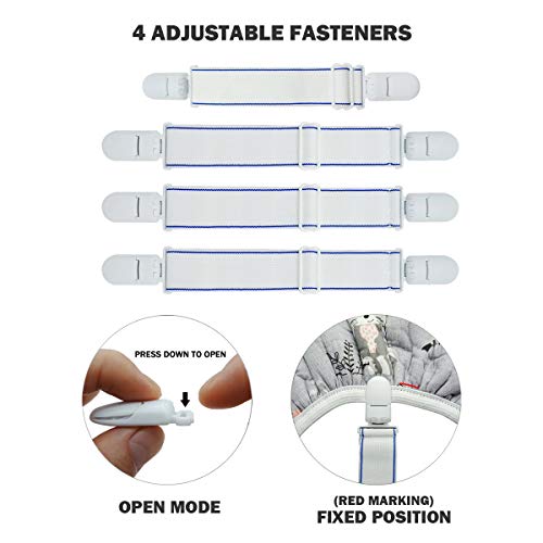 Ironing Board Cover and Pad Standard Size 15\" x 54\",Elastic Edges and 4 Adjustable Fasteners Make 3 Layer Padded Ironing Board Cover Surface Smoother,1 Large Protective Scorch Mesh Cloth(Grey) - Thumbnail 3