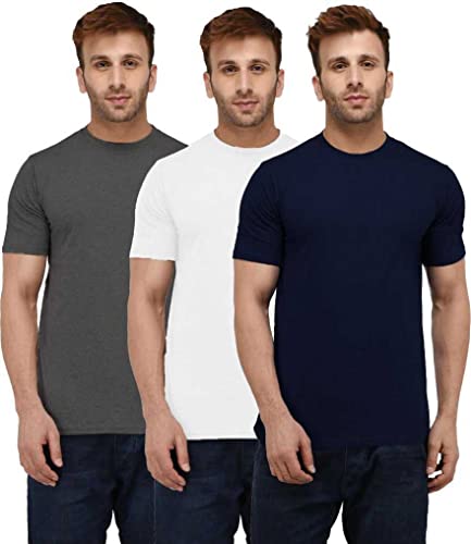 Image of INKKR Men Round Neck Tshirt for Men Pack of 3 Combo