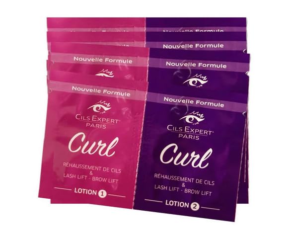 Loción Curl 1 y 2 mejora de pestañas y brow lift sin bromato de sodio (x10)