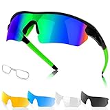 【Fünf austauschbare Gläser】 Mit einer TAC-Material polarisierten Linse und 4 anderen Arten / Farben von PC-Material Linsen können Sie die geeignete Linse für besondere Anlässe auswählen, dh Sie besitzen 5 Paar Sonnenbrillen für verschiedene Anlässe zum Preis von nur 1 Sonnenbrille!