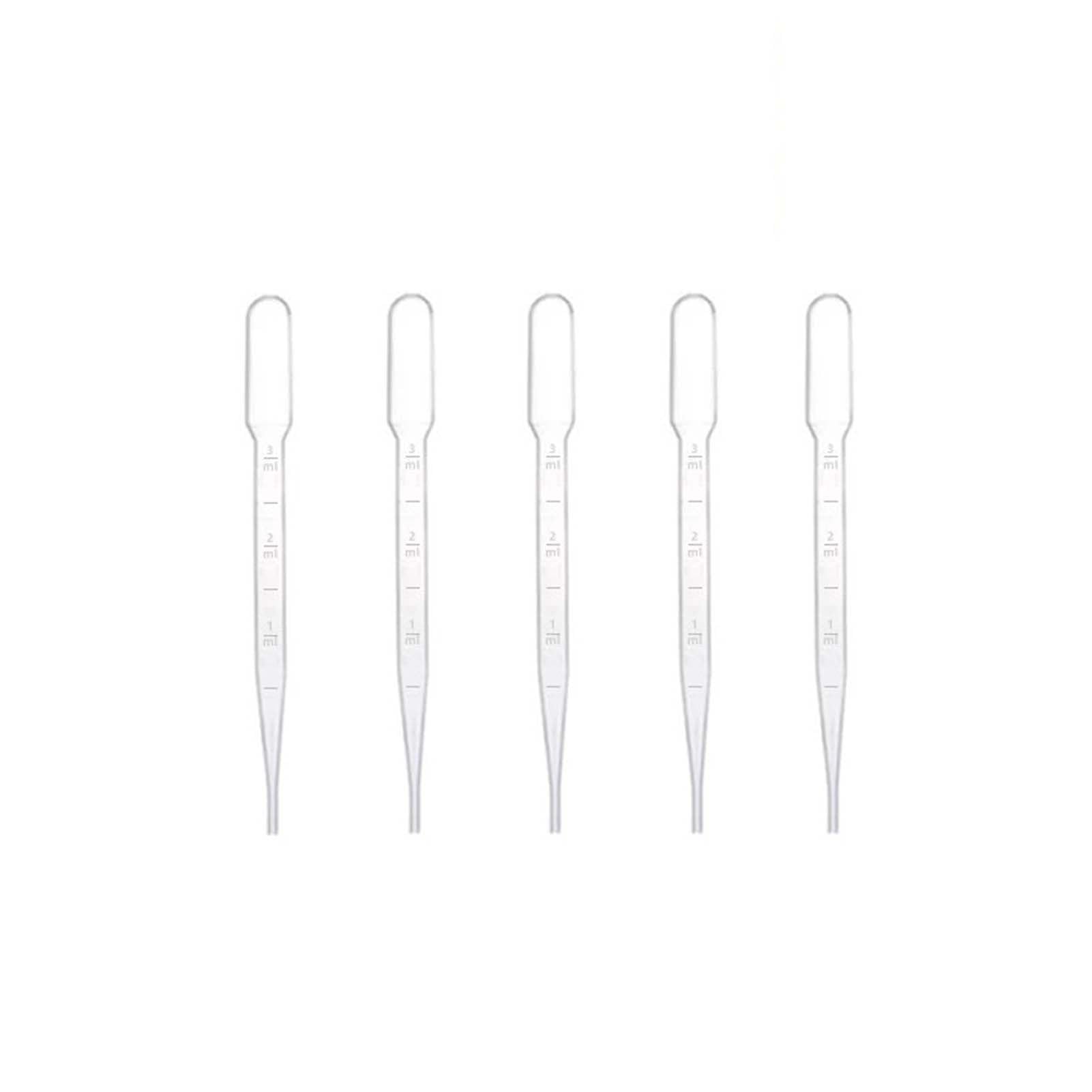 Wacnune 100 Pcs 3ml Transfer Pipettes (Pasteur) - Disposable Plastic Droppers for Essential Oils, Laboratory Experiments, Cosmetics & Science Projects - Bulk Pack