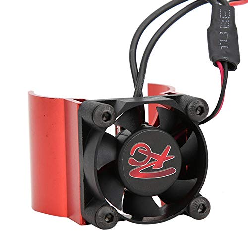 T best Ventilador de enfriamiento, aleación de Aluminio 540/545/550 Radiador del disipador de Calor del Motor con Ventilador de enfriamiento Individual para 1/10 RC Hobby Modelo Ca(Rojo)