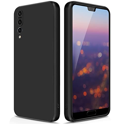 GiiYoon Cover Compatibile con Huawei P20 Pro Custodia in Silicone, Custodia Antiurto Custodia Sottile in Silicone con Strato Interno in Fibra e Protezione della Fotocamera, Nero