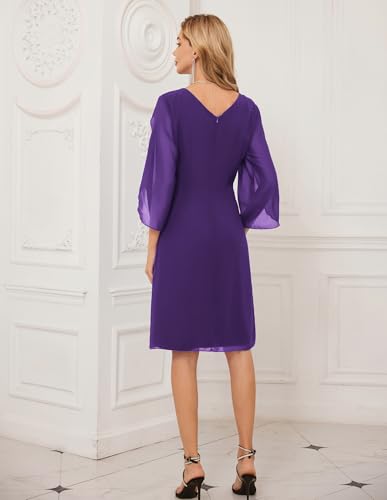 Image of GRACE KARIN Womens Formal Wedding Guest Dress 2026 Chiffon Cocktail Dress Mother of the Bride Dresses Midi Fashion Clothing