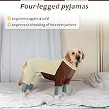 Hjumarayan Schnelltrocknender Hunde Ganzkörperanzug – UV-Schutz Hundebody für Sommer, Leichtes Hundeganzkörper Shirt, Atmungsaktiv & Schmutzabweisend, Outdoor Hunde Body mit Beinen, Beige 4XL
