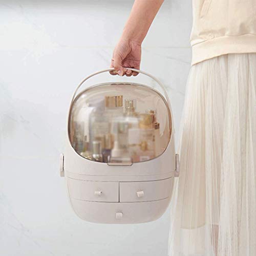 Boîte de rangement maquillage et cosmétiques grand format avec tiroirs et couvercle - 4