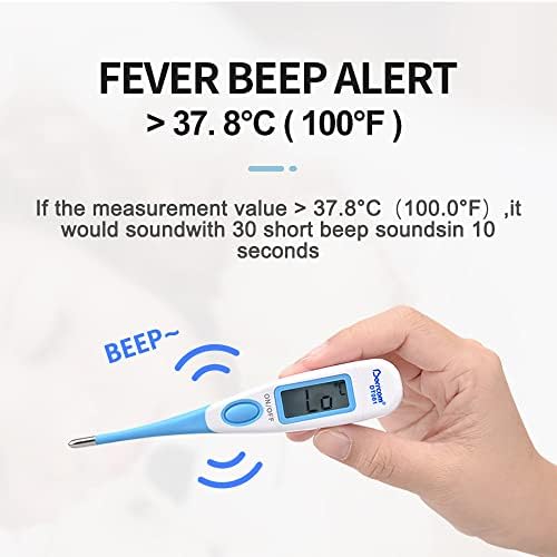 Berrcom Digital Thermometer DT-001 Oral Underarm Rectal Temperature Thermometer Soft Tips for Adults and Kids, Fast and Accurate