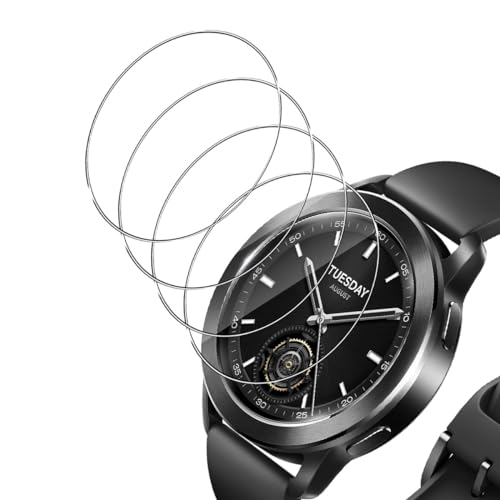 Mayfun 4 Stück Schutzfolie Kompatibel mit Xiaomi Watch S3 für Panzerglas Folie, HD Bildschirmschutz Film, Blasenfrei Anti-Kratzen, Hochauflösende Schutzglas Folie