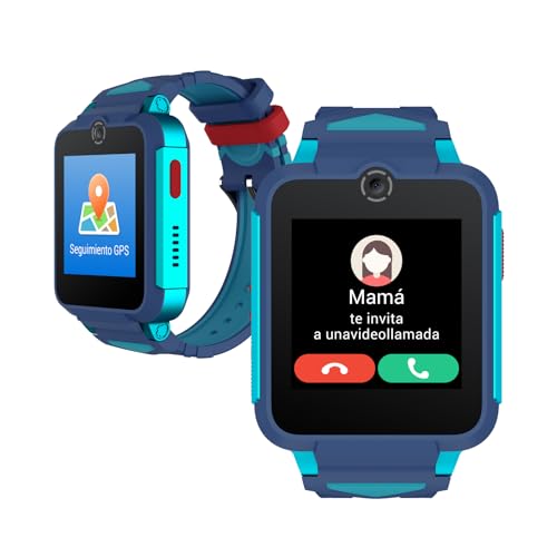 TCL MOVETIME Family Watch 2 Reloj Inteligente Niños   Azul, 4G Videollamadas, GPS en Tiempo Real, Monitor Actividad, Cámara 2MP, Botón SOS, IP65, Control Parental