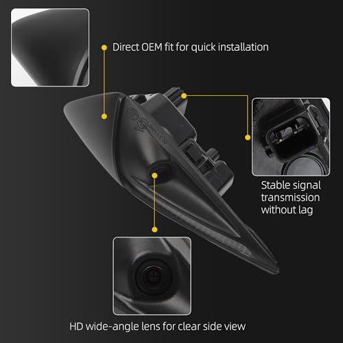 Image of Dasbecan Front Fender Camera Compatible with Tesla | for Tesla Model 3 2017-2023 Model Y 2020-2025 Repeater Camera Right Passager Side Replace 1125107-50-G 1125107-50-J