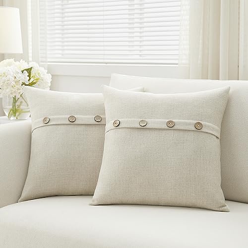 Meekio Set of 2 Flax Pillow Covers 18 x 18