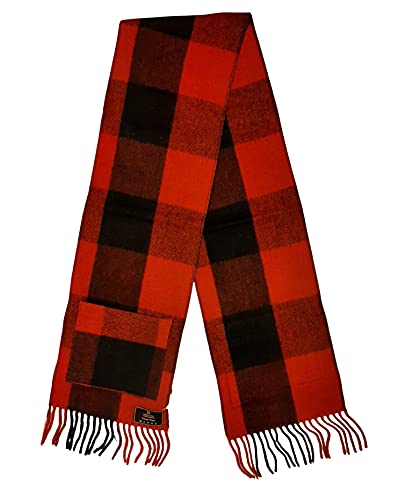 Patrick King Woollen Company Long Merino Wool Scarf with Pockets - Rob Roy MacGregor Fringed Plaid Oversized Scarf 10