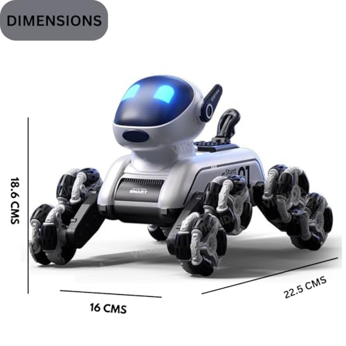 Image of VikriDA Remote Control Cars for Kids Adults, 8WD Gesture Sensor RC Stunt Car with Light, Music, RC Robot Dog Toys,Birthday Toy for 6 7 8 9 10 11 12 13 Years Old Boys Girls Kids,Black