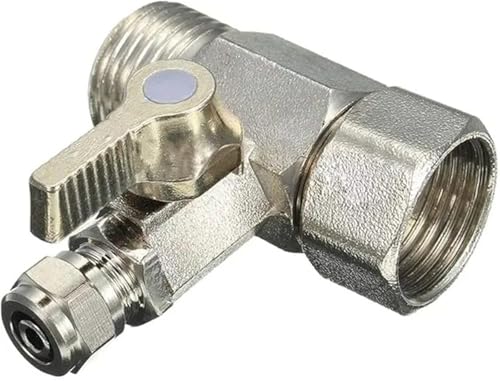 Adaptador de agua de alimentación RO de 1/2' a 1/4' con válvula de bola de cierre, grifo de alimentación, te B de ósmosis inversa, tubo de agua fría