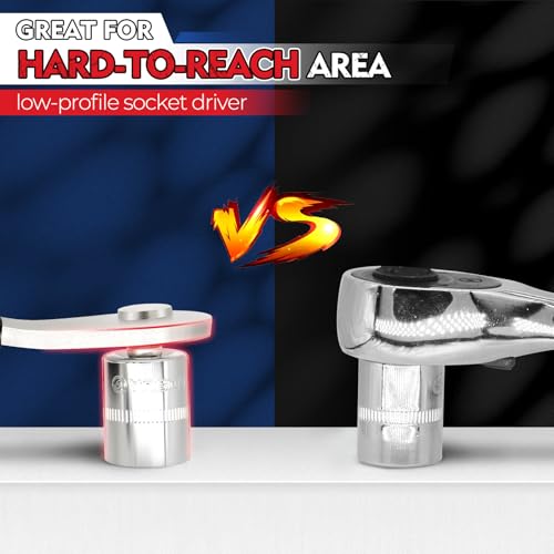 Image of Low Profile Socket Lever, 1 /2 inch Drive Breaker Bar, Extra Low Profile Stubby Wrenches Set, Non-Ratcheting, Great for Boats, RV, Off Road Vehicle