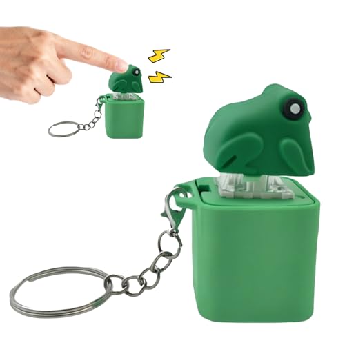 TaimeiMao Llavero de Rana, Llavero con Luz y Sonido Que Grazna, Juguete Anti-Estrés Ranita, Alivio del Estrés Sensorial para Adultos y Niños, Ayuda a la Concentración y a Liberar el Estrés
