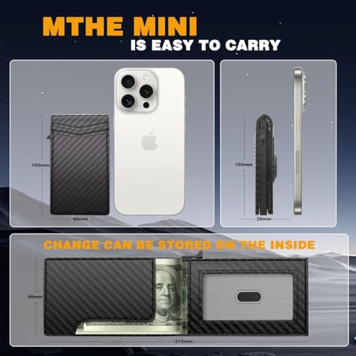 Genuine Leather Wallet for Men Ultra Thin Airtag Holder RFID Blocking Minimalist Smart Wallet with Pop Up Card Case and Sleek Black Look (Black)3