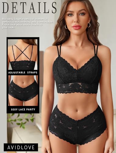 Avidlove Sexy Lingerie Set for Women Lace Bra and Panty Set 2 Piece Lingerie Set Exotic Lingerie Sets4