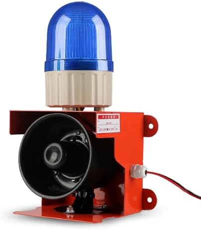 Industrial 120dB Waterproof Sound & Light Alarm Siren, IP55 LED Strobe Horn for Factories, Terminals, Home Security System - High Visibility (Yellow, 24V)