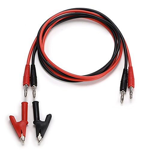 Image of Sumnacon 4 in 1 Banana Plug Alligator Clip Pure Copper Fork Test Lead, 3.3 ft Multimeter Flexible Test Lead Wire Cable With Protective Jack Copper Clamps For Electrical Testing 1000V /15A
