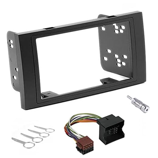 Sound-way Monteringssats 2-DIN Bilradio Frontplatta, Antennadapter, ISO-Kabel, Borttagningsverktygsknappar kompatibel med FORD Focus II C-Max S-Max Fusion Transit 2006-2011 Fiesta Galaxy 2006