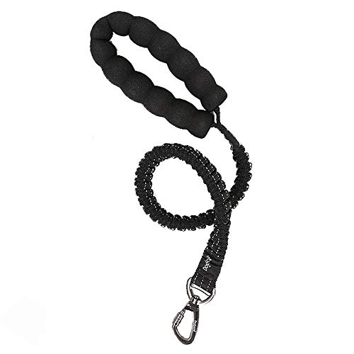Laisse élastique pour chien réfléchissante anti-traction et absorbant les chocs