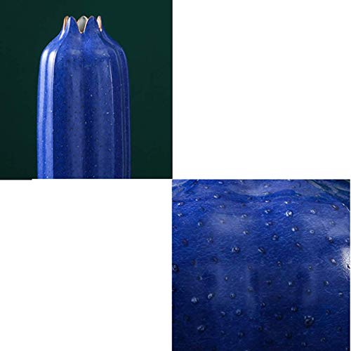 Kleurrijke vaas, slaapkamer nachtkastje vaas bloemblaadje fles mond decoratieve vaas lelie tulpenvaas, blauw/groen/zwart decoratieve ornamenten (kleur: blauw, maat: 19 * 19 * 24cm) - Afbeelding 7