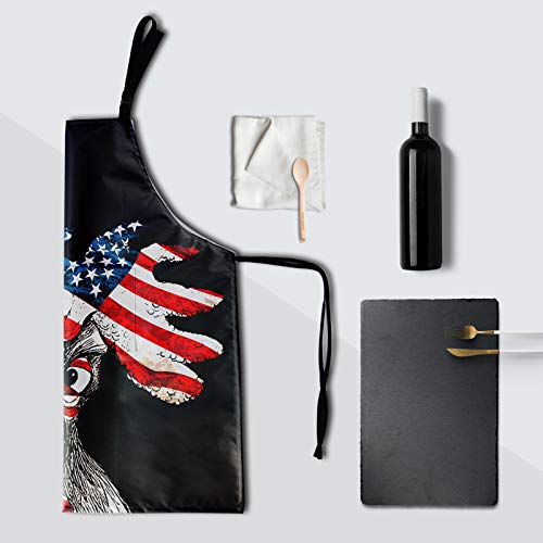 Dzglobal Fashion Apron Funny Chicken Illustration Print Kitchen Chef's Aprons With Adjustable Straps, Cross Back For Home, Artist, Crafting, Restaurant #TOP7
