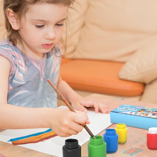 ABEIER Abwaschbare Farben für Kinder, 12 Farben, 59 ml Temperafarbe-Set für Kinder, leicht abwaschbare, ungiftige Acrylfarben für Poster, Kunst und Projekte