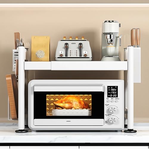 Support de rangement extensible micro-ondes et étagère de comptoir vaisselle - 2