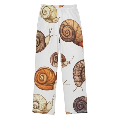 Snail Print Boys Long Pants Soft Trousers Elastic Waist Kids Lounge Bottoms with Pockets S-XL