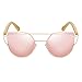 WISH CLUB Bamboo Wood Polarized Cat Eye Sunglasses for Women and Men（Pink）