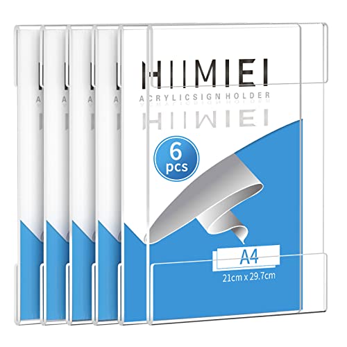 Lot de 6 supports de panneau en plexi en acrylique transparent avec ruban adhésif 3M, panneau mural, mémo, porte-menu pour bureau, maison, magasin,...