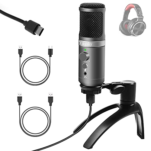 USB Podcast Microphone Christmas Present Gift, Computer Microphone Condenser Gaming Microphone for Streaming YouTube Video Vocal Recording PC Mic