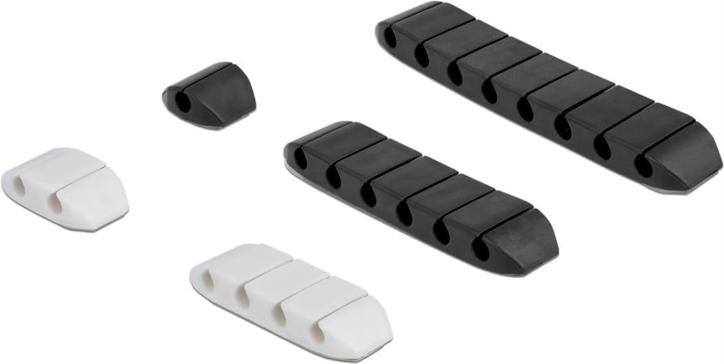 Cable Holder Trapezoidal Self-Adhesive Combination Set of 10 Black/White