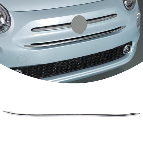 Car Front Kidney Bumper Grill/Grilles Decorative Strip Compatible with Fiat 500 2016 2017 2018 2019 2020 2021 2022 2023 2024 2025+ Automotive Front Grille Trim Strip (Bright)