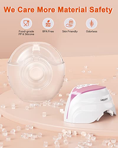 Happyfor Wearable Breast Pump Hands Free Portable Breast Pump, Low-Noise, Painless, Ultra-Thin For Daily Use, Bpa-Free Detachable Milk Collector Easy Deep Clean, 3 Mode 8 Levels, 13-26Mm Flange, 2Pack #TOP5